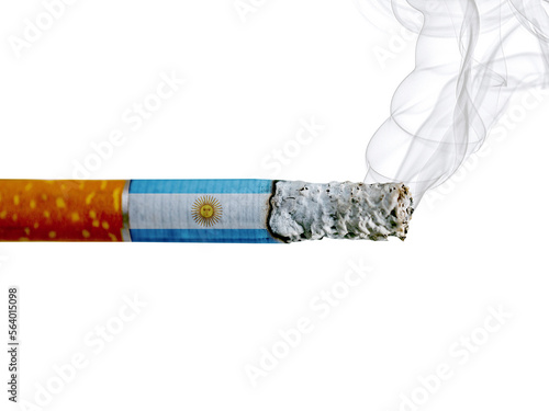 Argentina country smoking addiction creative design. Tobacco Industry concept. A healthy lifestyle is becoming more popular.