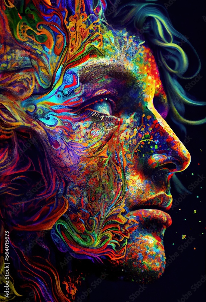 The Colors of the Face in Vibrant Detail.. Generative ai