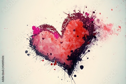 drawn colorful heart generative ai