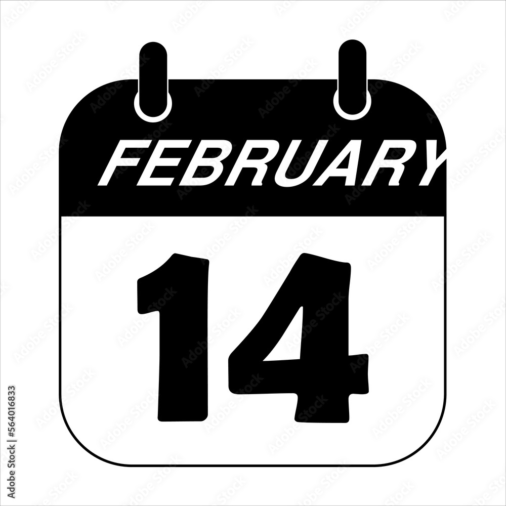 Simple illustration of date icon for St. Valentines Day Simple illustration of date icon for St. Valentines Day