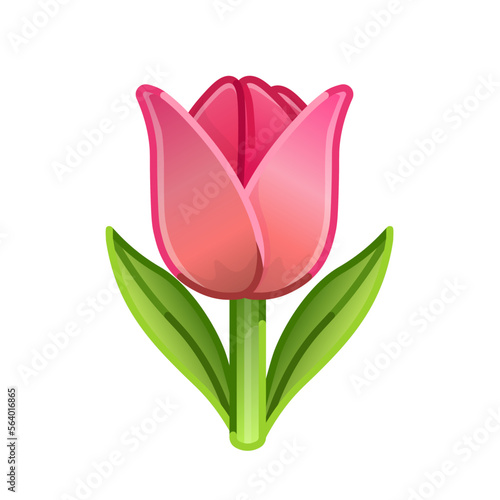 Simple red tulip Large size of emoji flower