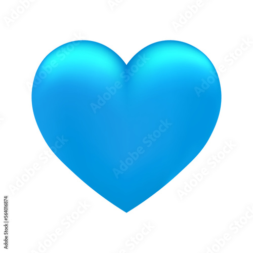 Volumetric shiny blue heart icon for St. Valentines Day