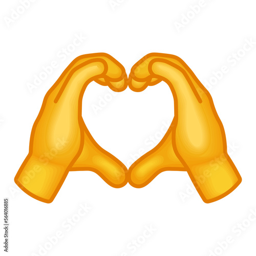 Two hands forming a heart shape  Large size of yellow emoji hand