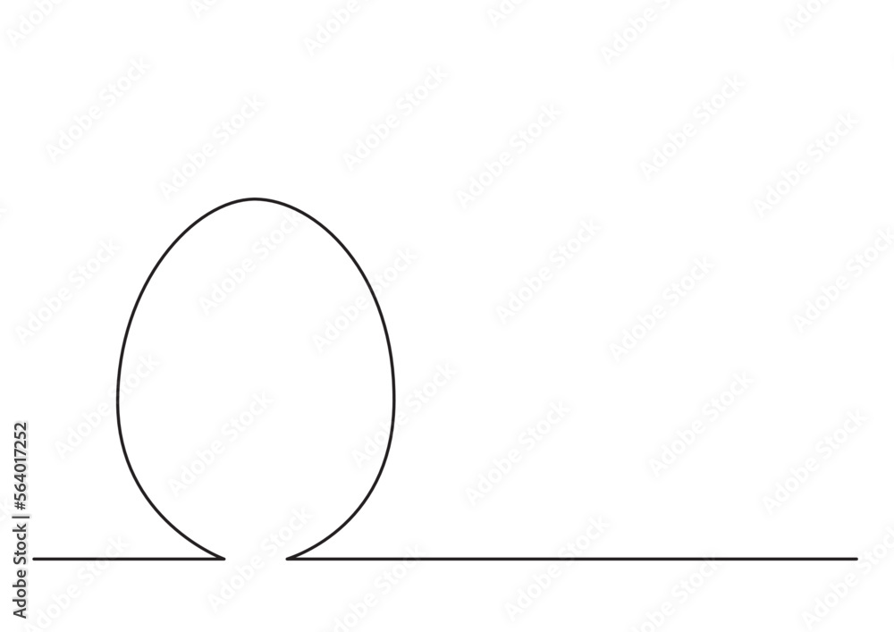 continuous line drawing vector illustration with FULLY EDITABLE STROKE of egg continuous line drawing vector illustration with FULLY EDITABLE STROKE of egg