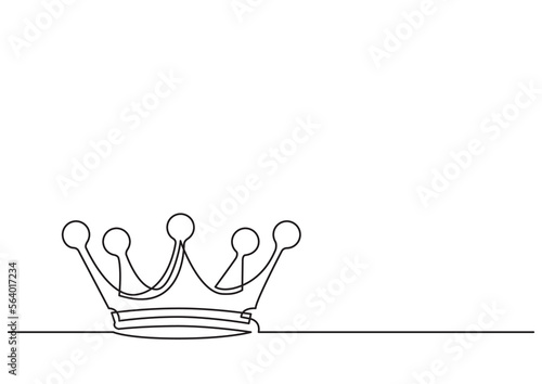 continuous line drawing vector illustration with FULLY EDITABLE STROKE of crown