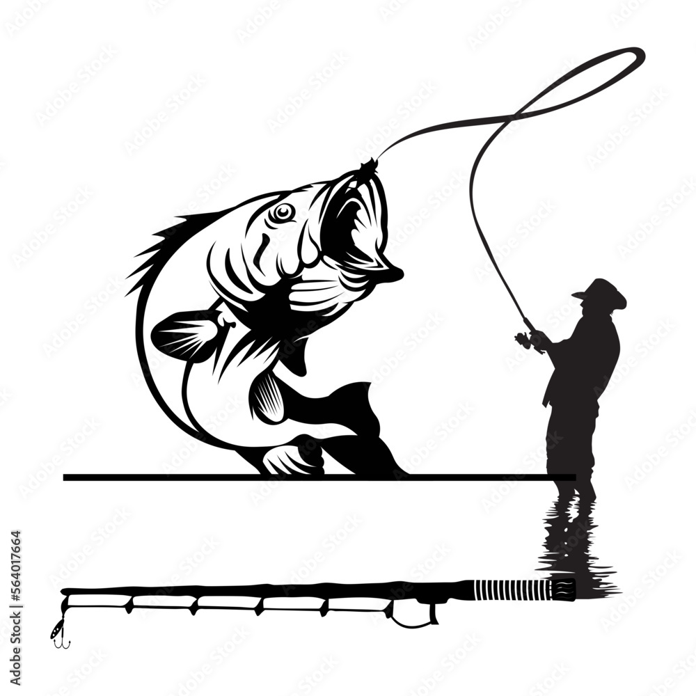 Fisherman catching fish SVG, fishing svg, fish hook svg png, fishing