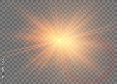 Vector transparent sunlight special lens flash light effect.front sun lens flash.