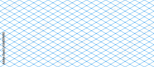 isometric blueprint graph paper. perspective grid template for architect. engineering seamless grid pattern. background for technical school paper. Vector