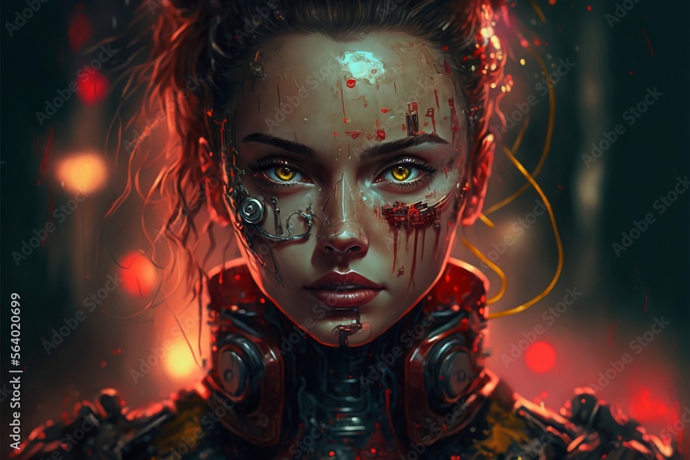 Artificial Intelligence girl - illustration Artificial Intelligence girl - illustration