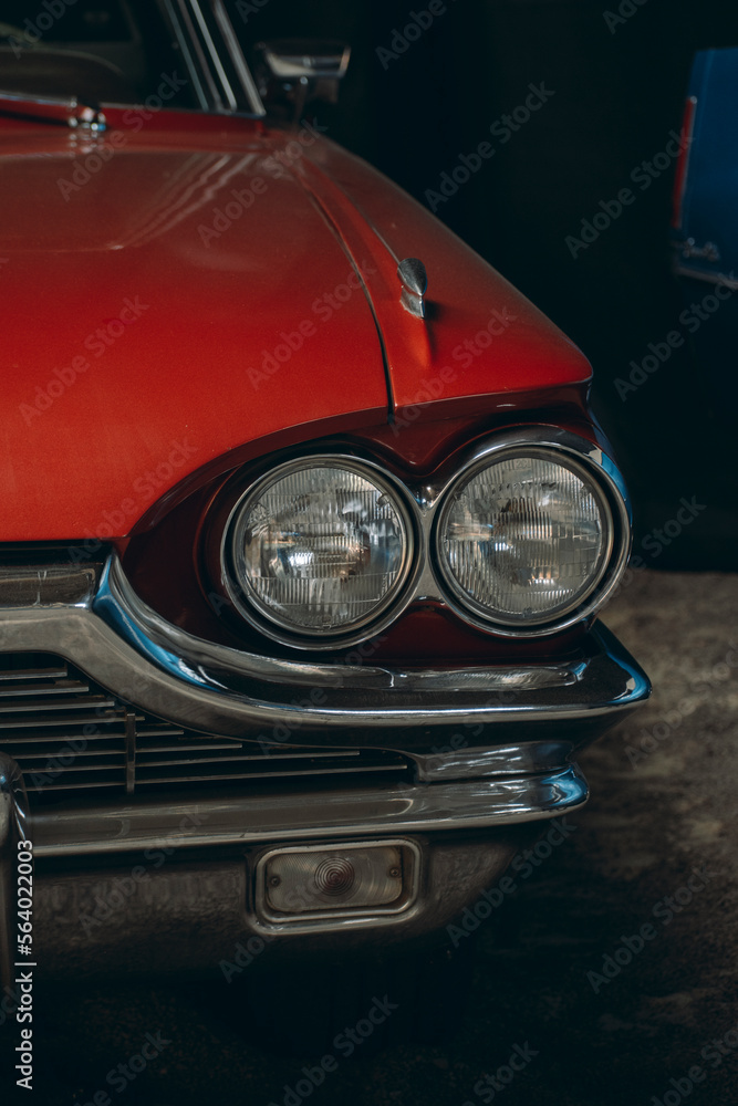 beautiful vintage american red car
