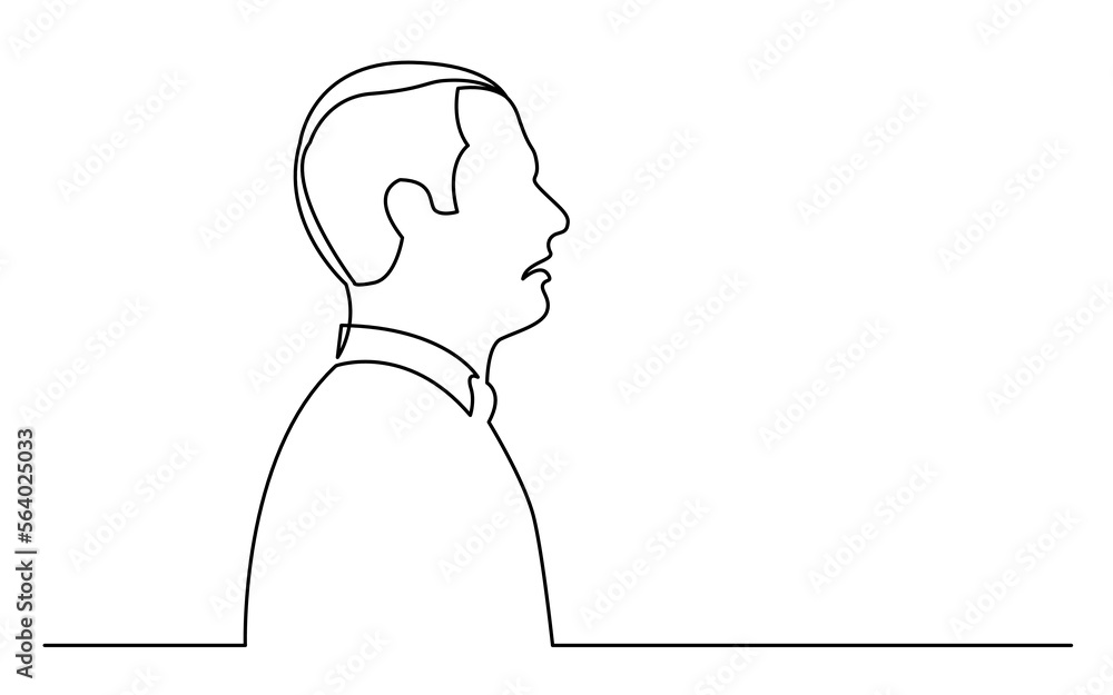continuous line drawing vector illustration with FULLY EDITABLE STROKE of unhappy man continuous line drawing vector illustration with FULLY EDITABLE STROKE of unhappy man