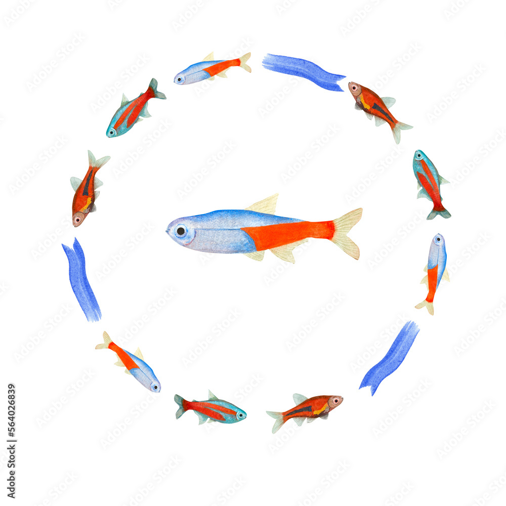 Watercolor illustration of a set of marine fauna isolated on white background. Print, design, poster, banner, background, menus, souvenirs, decor, wallpaper, fabric, textile, wrapping. Watercolor illustration of a set of marine fauna isolated on white background. Print, design, poster, banner, background, menus, souvenirs, decor, wallpaper, fabric, textile, wrapping.