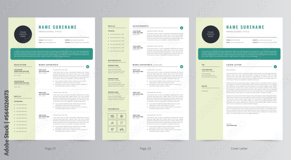 Resume Template, Professional Modern Resume Template, CV Template
