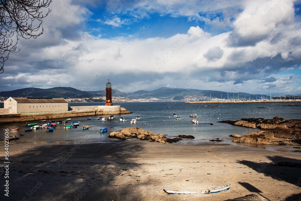 Vista parcial da região de Vigo, Galicia, Espanha.