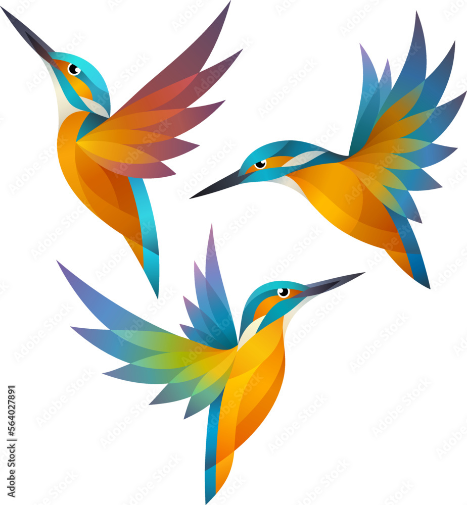 Obraz premium Stylized Kingfishers