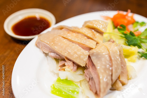 Traditional chinese food steamed chicken dish