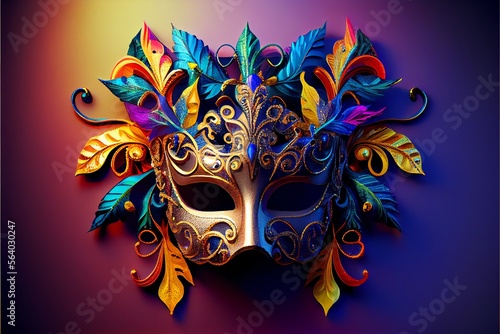 A bright carnival mask. Generative AI © Pixel Matrix