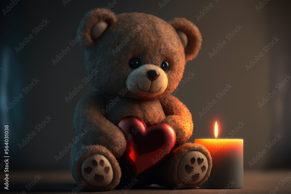 14 oz. Teddy Bear with Hearts Candle
