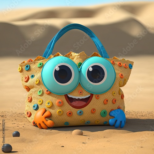 Cute Cartoon Beach Bag Char...