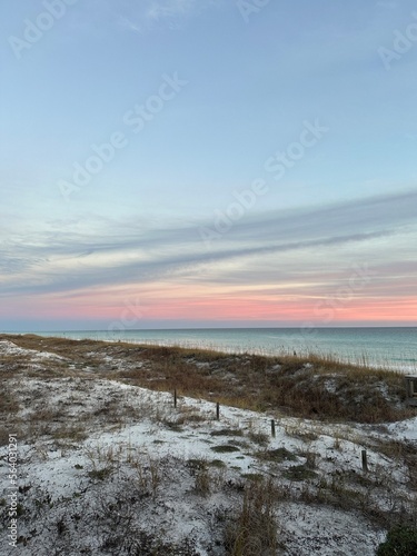 Pastel sunset sky on the Emerald Coast Florida beach