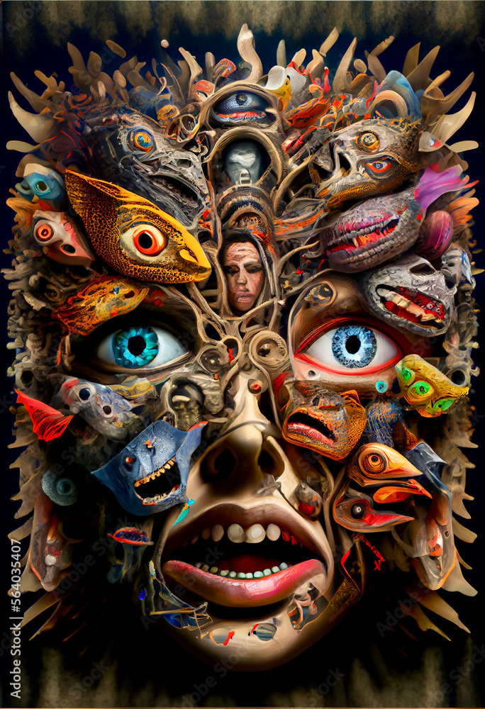 Generative AI render of fictitious mockup faces Generative AI render of fictitious mockup faces