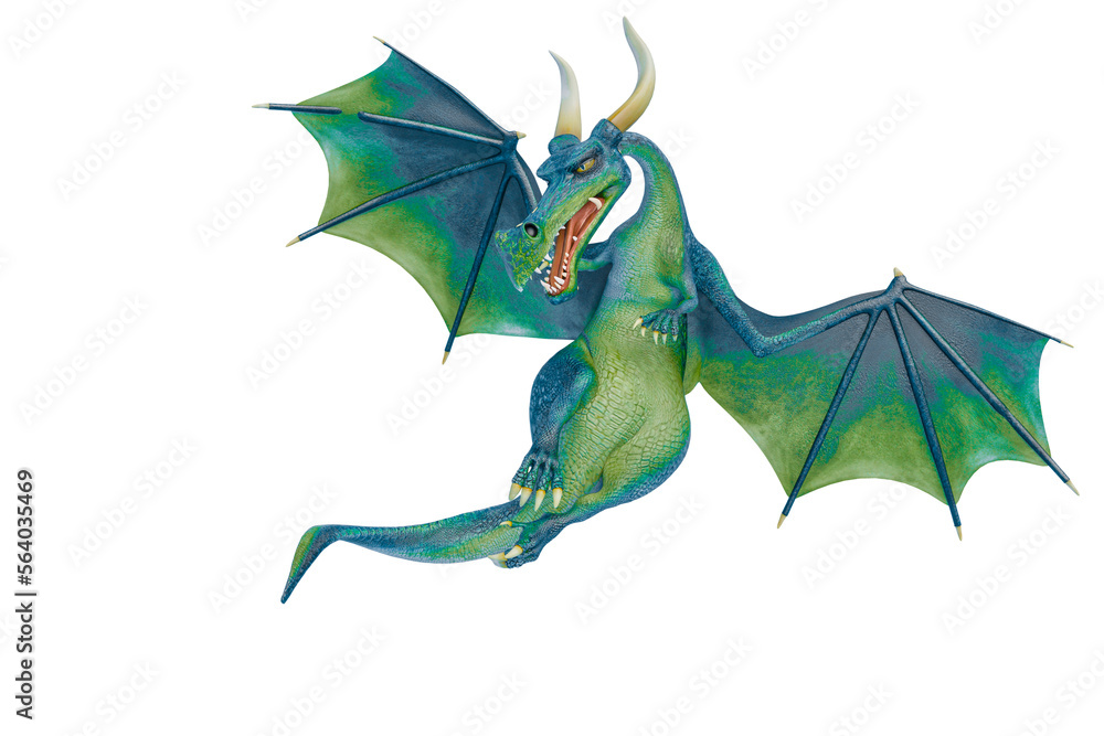 Fototapeta premium dragon cartoon is watchingn