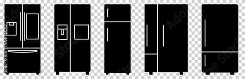 Fridge icon set. Vector illustration isolated on transparent background
