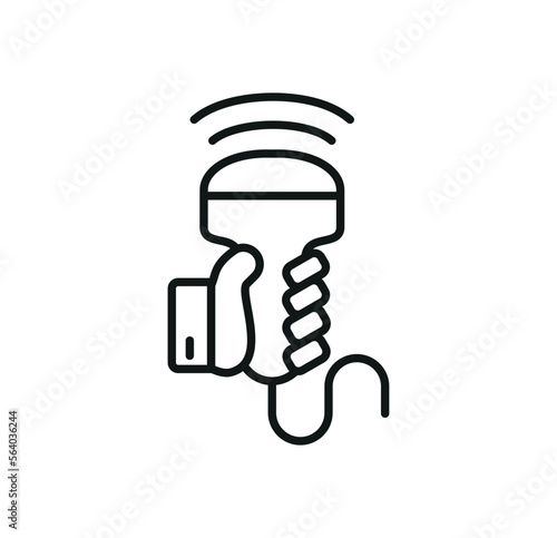 Ultrasonic device icon. Outline ultrasonic device vector icon for web design isolated on white background