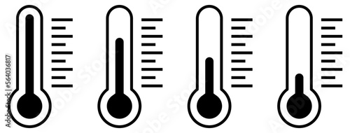 Thermometer icons set. Temperature symbols. Vector illustration