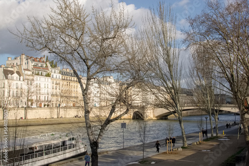 View around the Seine River in Paris in winter, France © Kaori