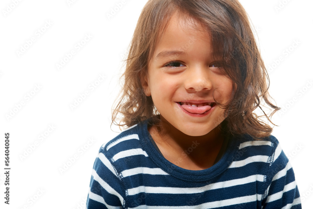 Portrait, children and tongue with a boy in studio isolated on a white background for mockup or branding. Kids, face and silly with a male child on blank space for a logo or funny advertising Portrait, children and tongue with a boy in studio isolated on a white background for mockup or branding. Kids, face and silly with a male child on blank space for a logo or funny advertising