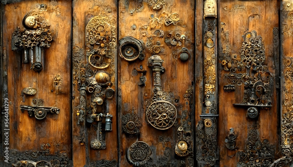 wooden door with many locks and keys multiple locks and keys door