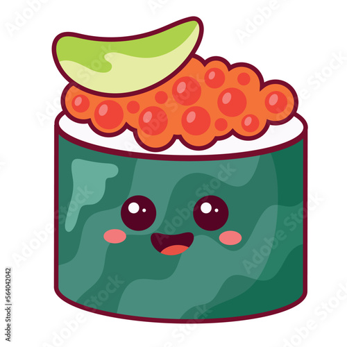 delicious salmon roe sushi kawaii