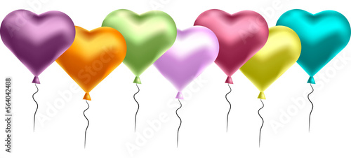 heart air balloon illustration