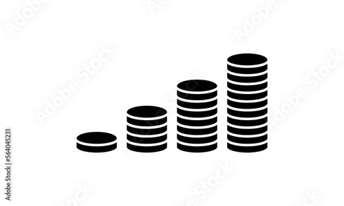 financial growth icon, graph arrows, coin, increase money, monitor, business concept vector illustration