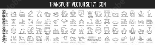 Transport thin line icon set symbols. Transport set. Vector illustration