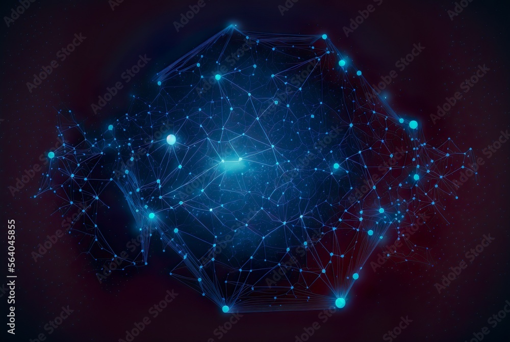 Obraz premium Network and technology background made with generative AI technology
