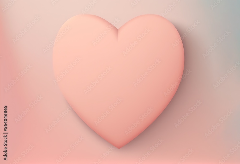 heart on pastel pink background generative AI