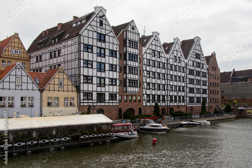 Gdańsk architecture and boats by the Motława River