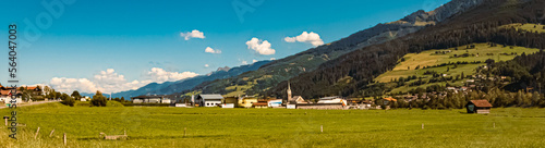 Beautiful alpine summer view with a church near Niedernsill, Pinzgau, Salzburg, Austria