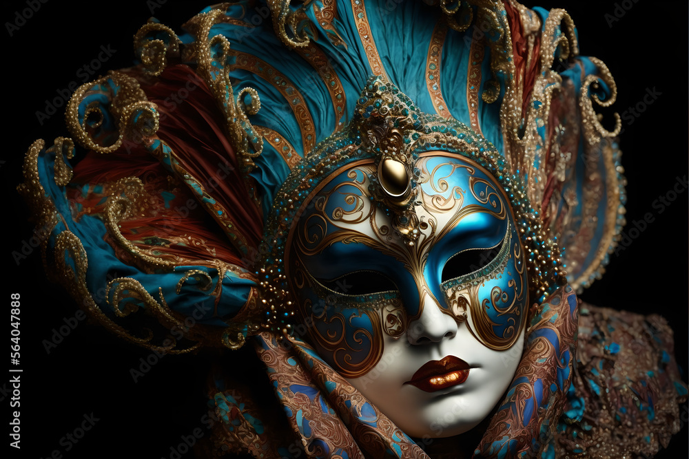 venetian carnival mask, Generative AI