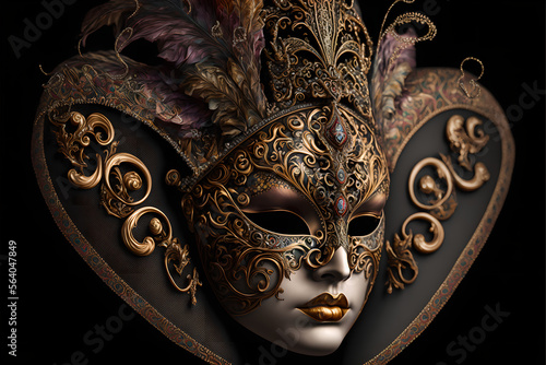 venetian carnival mask, Generative AI