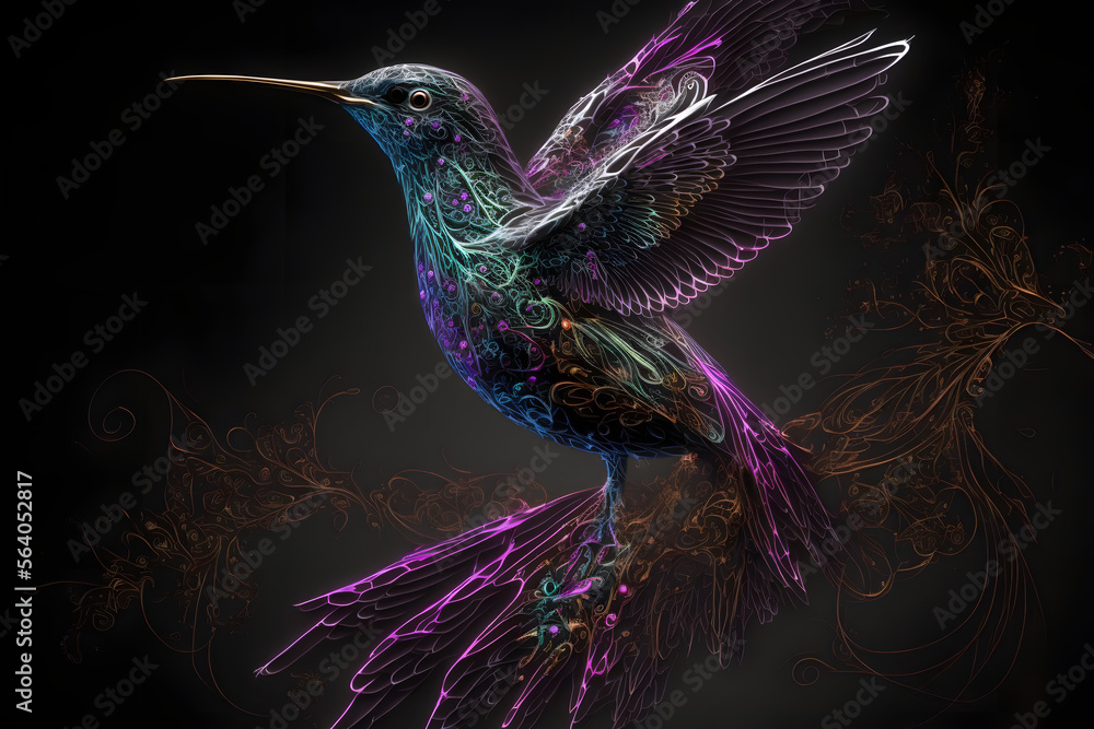 Fototapeta premium Fiber Humming Bird