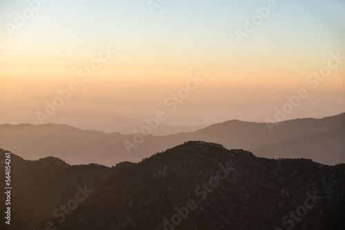 silhouette mountains ridge Himalayas landscape