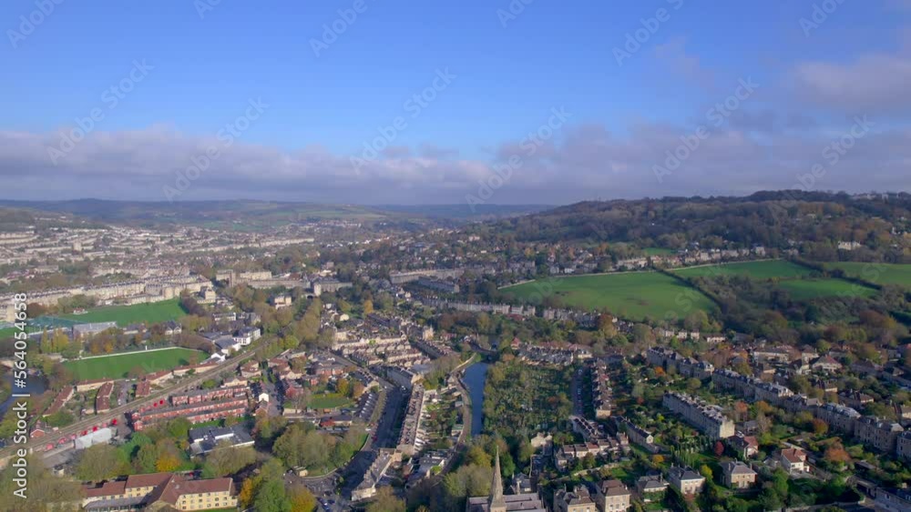 beautiful aerial view of the famous travel destination, Bath, United Kingdom beautiful aerial view of the famous travel destination, Bath, United Kingdom