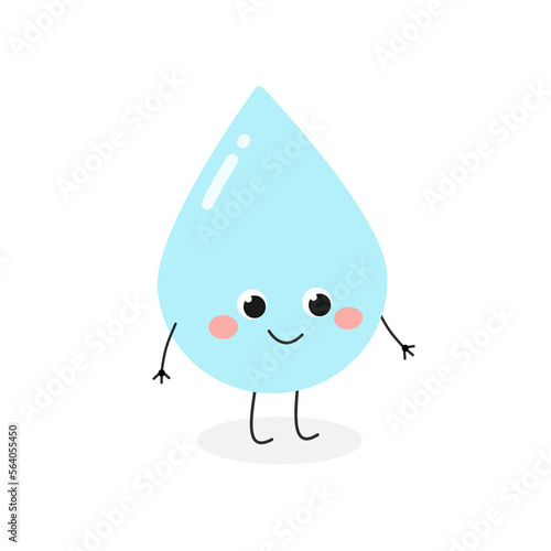 Cute funny cartoon water drop character
