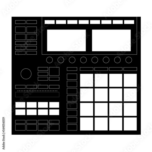 Vector illustration of MIDI production system Native Instruments Maschine