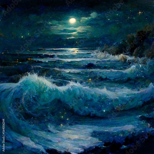 ocean and moon