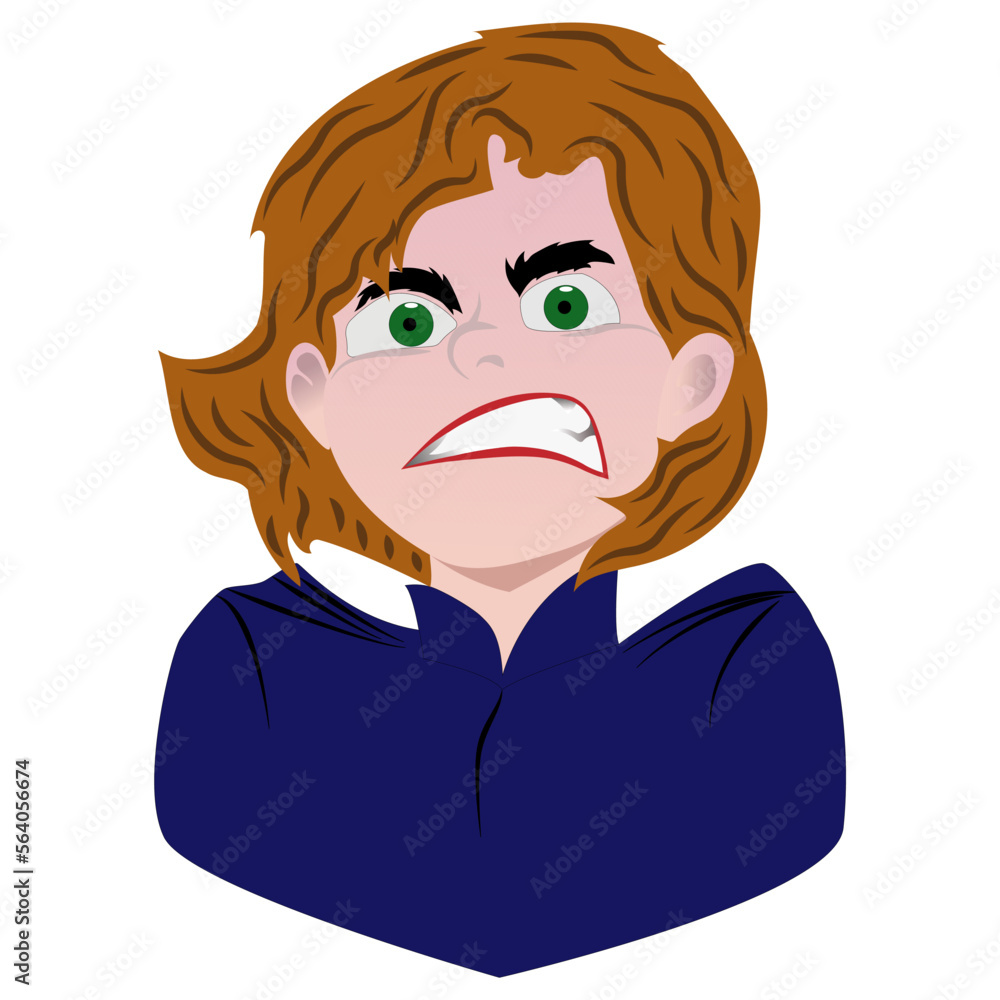 illustrated icon girl expresses different emotions illustrated icon girl expresses different emotions