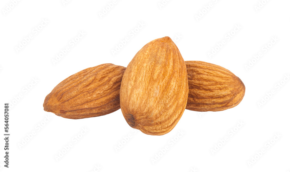 Almonds isolated on white background. Almonds isolated on white background.